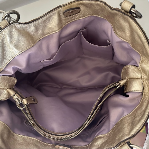 Coach Y2K Tan, Brown and Gold Alexandra Bag with Dusty. - Picture 10 of 16